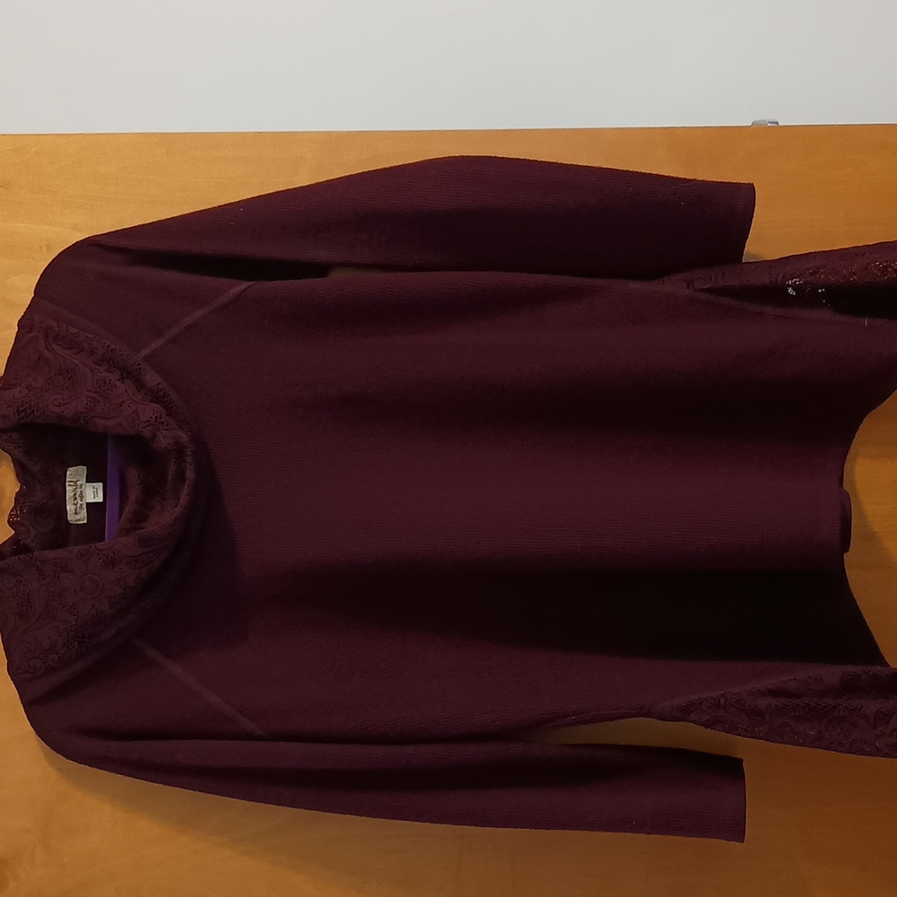 ONE WORLD Deep Purple Cowl Neck Sweater